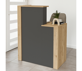 Γραφείο υποδοχής - reception Enter χρώμα sepet oak - ανθρακί 86,9x40x110,3εκ.