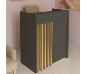 Γραφείο υποδοχής - reception Karibu με LED χρώμα ανθρακί - sepet oak 90x40x100εκ.