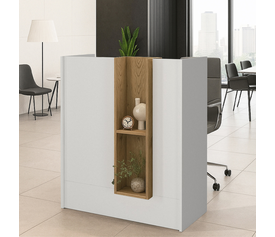 Γραφείο υποδοχής - reception Bonveno χρώμα λευκό - sepet oak 90x43,2x110εκ.