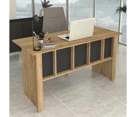 Γραφείο εργασίας Nika χρώμα sepet oak - ανθρακί 140x60x75εκ.