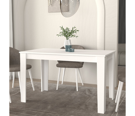 Τραπέζι Darlen χρώμα λευκό 125x72x74εκ.