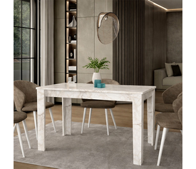 Τραπέζι Darlen χρώμα λευκό εφέ μαρμάρου 125x72x74εκ.