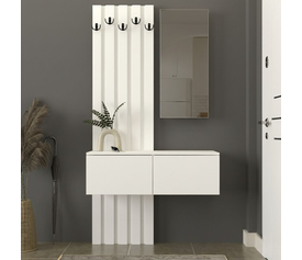 Έπιπλο εισόδου Kanso χρώμα λευκό 100x35x196,7εκ.