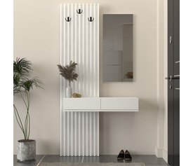 Έπιπλο εισόδου Elois χρώμα λευκό 96,6x26,8x195,5εκ.