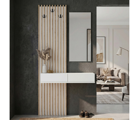 Έπιπλο εισόδου Elois χρώμα λευκό - sepet oak 96,6x26,8x195,5εκ.