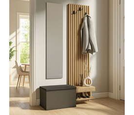 Έπιπλο εισόδου Dumont χρώμα ανθρακί - sepet oak 104,8x35x198εκ.