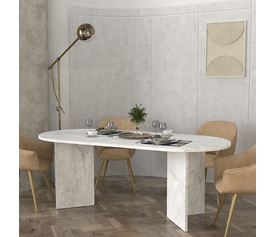 Τραπέζι Cortado χρώμα λευκό εφέ μαρμάρου 200x90x74εκ.