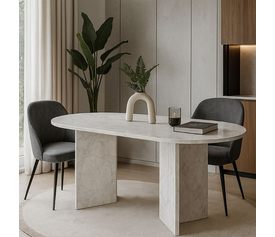 Τραπέζι Cortado χρώμα λευκό εφέ μαρμάρου 138x80x75εκ.