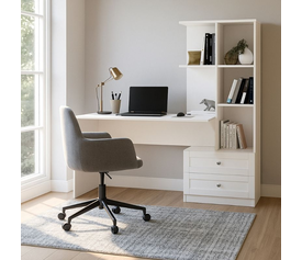 Γραφείο εργασίας Mantra χρώμα λευκό 150x60x152εκ.