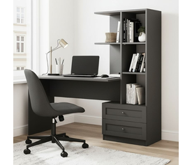 Γραφείο εργασίας Mantra χρώμα ανθρακί 150x60x152εκ.
