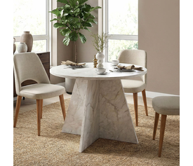 Τραπέζι Tailor χρώμα λευκό εφέ μαρμάρου Ø100x75,7εκ.