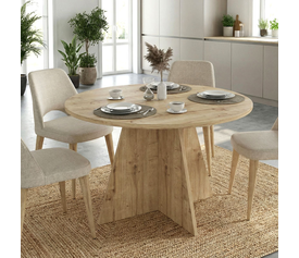 Τραπέζι Tailor χρώμα sapphire oak Ø120x75,7εκ.