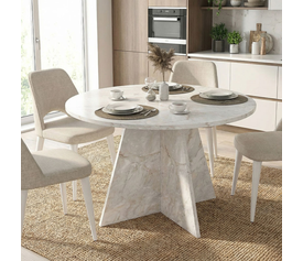 Τραπέζι Tailor χρώμα λευκό εφέ μαρμάρου Ø120x75,7εκ.