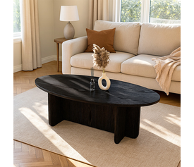Τραπεζάκι σαλονιού Ravey χρώμα sencron black 120x60x39,6εκ.