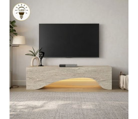 Έπιπλο τηλεόρασης Mara με LED χρώμα travertine 150x31,4x40εκ.