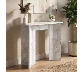 Κονσόλα Mara χρώμα λευκό εφέ μαρμάρου 90x29,6x91,8εκ.