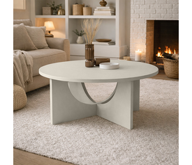 Τραπεζάκι σαλονιού Lemmar χρώμα sandstone Ø75x36,8εκ.