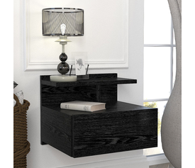 Κομοδίνο επιτοίχιο Mislina χρώμα sencron black 40x33,2x32εκ.