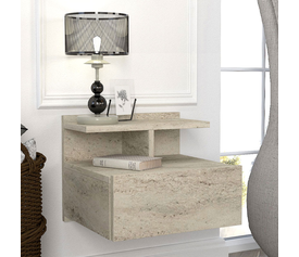 Κομοδίνο επιτοίχιο Mislina χρώμα travertine 40x33,2x32εκ.