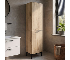 Laundry cabinet with basket Singa sepet oak 45x40x180 cm