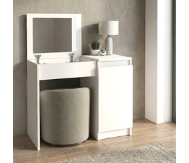 Τουαλέτα με καθρέπτη Huma χρώμα λευκό 90x45x118,2εκ.