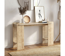 Κονσόλα Mendoza χρώμα sapphire oak - travertine 130,8x35x76,8εκ.