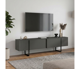 Έπιπλο τηλεόρασης Orontes χρώμα ανθρακί 180x29,6x50εκ.