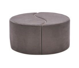 Σκαμπώ Alis βελούδινο χρώμα ανοιχτό γκρι 80x80x40εκ.