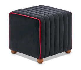 Σκαμπώ Mona βελούδινο χρώμα μαύρο 40x40x40εκ.