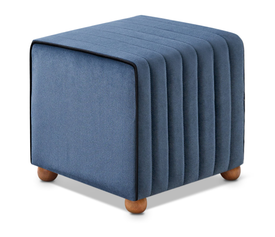 Σκαμπώ Mona βελούδινο χρώμα μπλε 40x40x40εκ.