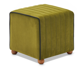 Σκαμπώ Mona βελούδινο χρώμα πράσινο 40x40x40εκ.