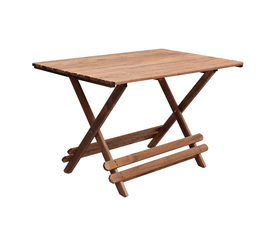 Τραπέζι πτυσσόμενο Queen από ξύλο οξιάς σε χρώμα καρυδί εμποτισμού 120x80x75εκ.