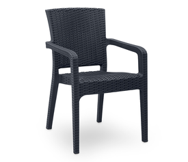 Πολυθρόνα πολυπροπυλενίου Clio recycled χρώμα ανθρακί 57x55x86εκ.