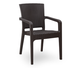 Πολυθρόνα πολυπροπυλενίου Clio recycled χρώμα καφέ 57x55x86εκ.