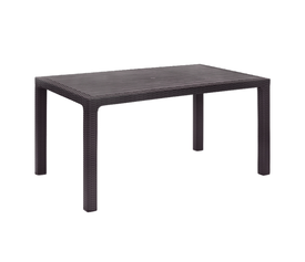 Τραπέζι πολυπροπυλενίου Kalan χρώμα καφέ 150x90x75εκ.