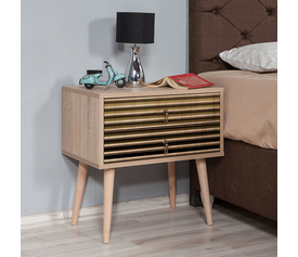 Κομοδίνο Soho χρώμα sonoma 60x40x61εκ.