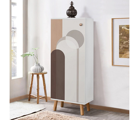 Ντουλάπι κουζίνας/μπάνιου - Παπουτσοθήκη Assiri χρώμα λευκό 50x38x135εκ.