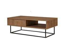 Τραπεζάκι σαλονιού Amedeo χρώμα καρυδί 120x60x43εκ.