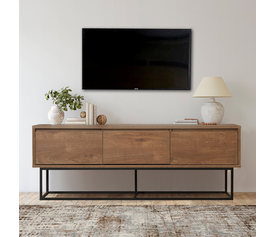 Έπιπλο τηλεόρασης Amedeo χρώμα καρυδί 140x40x50εκ.