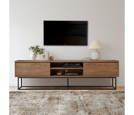 Έπιπλο τηλεόρασης Amedeo χρώμα καρυδί 180x40x50εκ.