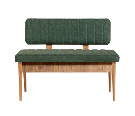 Καναπές διθέσιος - Παγκάκι Alden από μελαμίνη - ύφασμα χρώμα πράσινο 110x40x85εκ.
