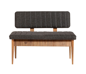 Καναπές διθέσιος - Παγκάκι Alden από μελαμίνη - ύφασμα χρώμα ανθρακί 110x40x85εκ.
