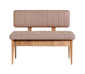 Καναπές διθέσιος - Παγκάκι Alden από μελαμίνη - βελούδο χρώμα μπεζ 110x40x85εκ.