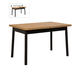 Τραπέζι Jemmy επεκτεινόμενο χρώμα φυσικό - μαύρο 120/153x75x77εκ.