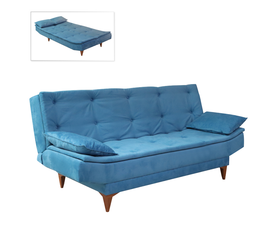 Καναπές - κρεβάτι Lucas τριθέσιος υφασμάτινος χρώμα σκούρο μπλε 190x85x85εκ.