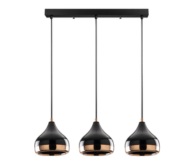 Φωτιστικό οροφής Precious E27 μεταλλικό τρίφωτο χρώμα μαύρο - bronze 67x17x111εκ.