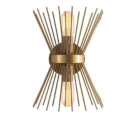 Απλίκα τοίχου Kirpi E27 μεταλλική χρώμα χρυσό 23x5x33εκ.