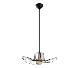 Φωτιστικό οροφής Tel E27 μεταλλικό μονόφωτο χρώμα μαύρο Φ49x110εκ.