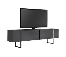 Έπιπλο τηλεόρασης Luxe χρώμα ανθρακί - χρυσό 180x30x50εκ.