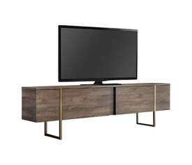 Έπιπλο τηλεόρασης Luxe χρώμα καρυδί - χρυσό 180x30x50εκ.